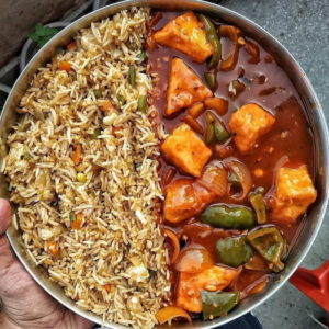 Chilli Paneer + Veg Fried Rice